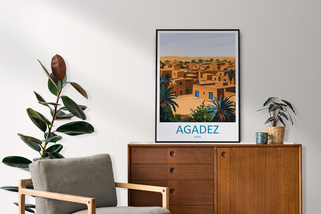 Agadez Travel Print Agadez Wall Decor Niger Agadez Art Agadez Wall Art Africa Poster Gift for Desert and Culture Lovers Agadez Poster Art