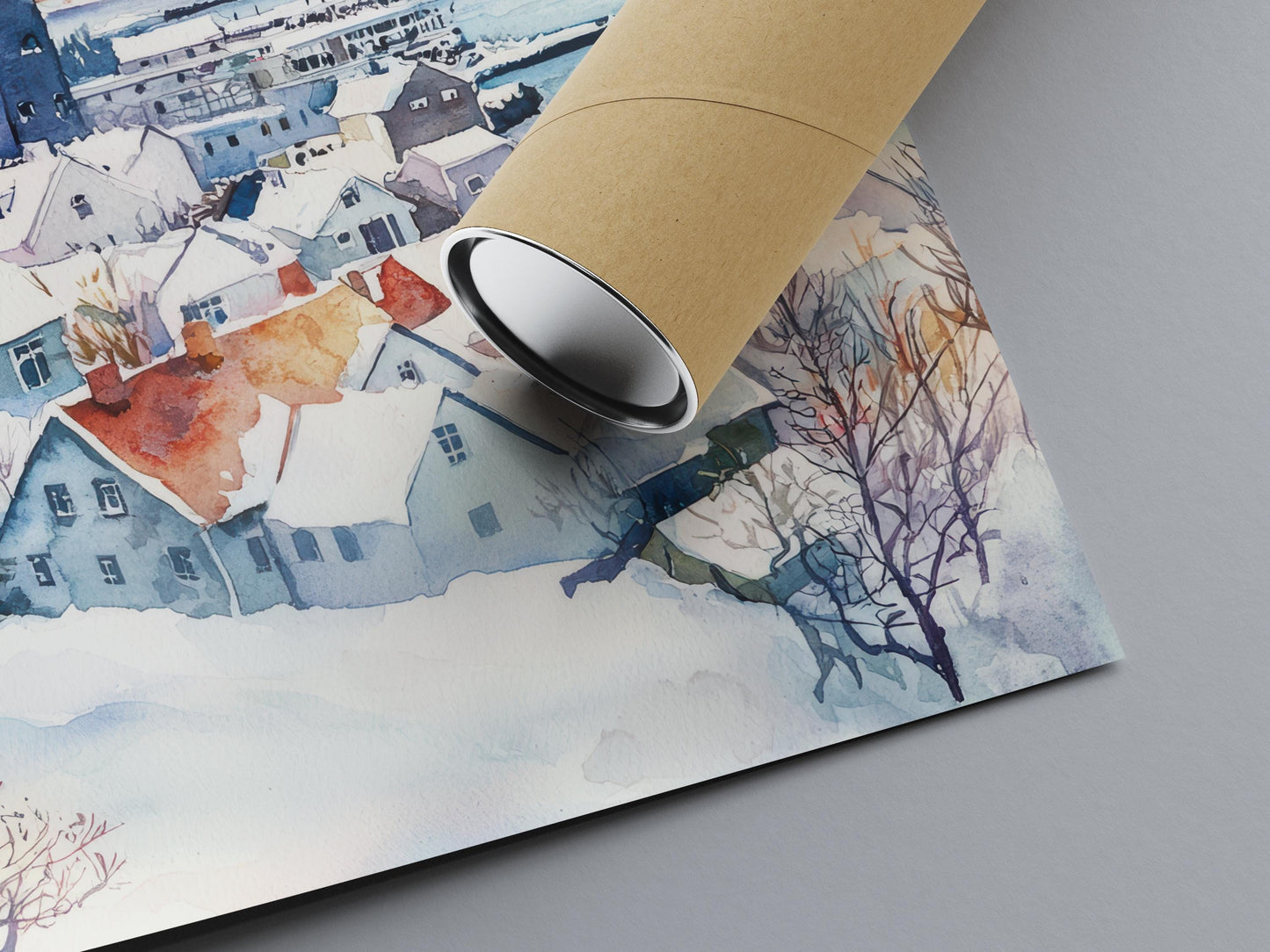 Reykjavik Watercolor Poster Reykjavik Travel Print Reykjavik Wall Art Reykjavik Cityscape Painting Iceland Souvenir Decor