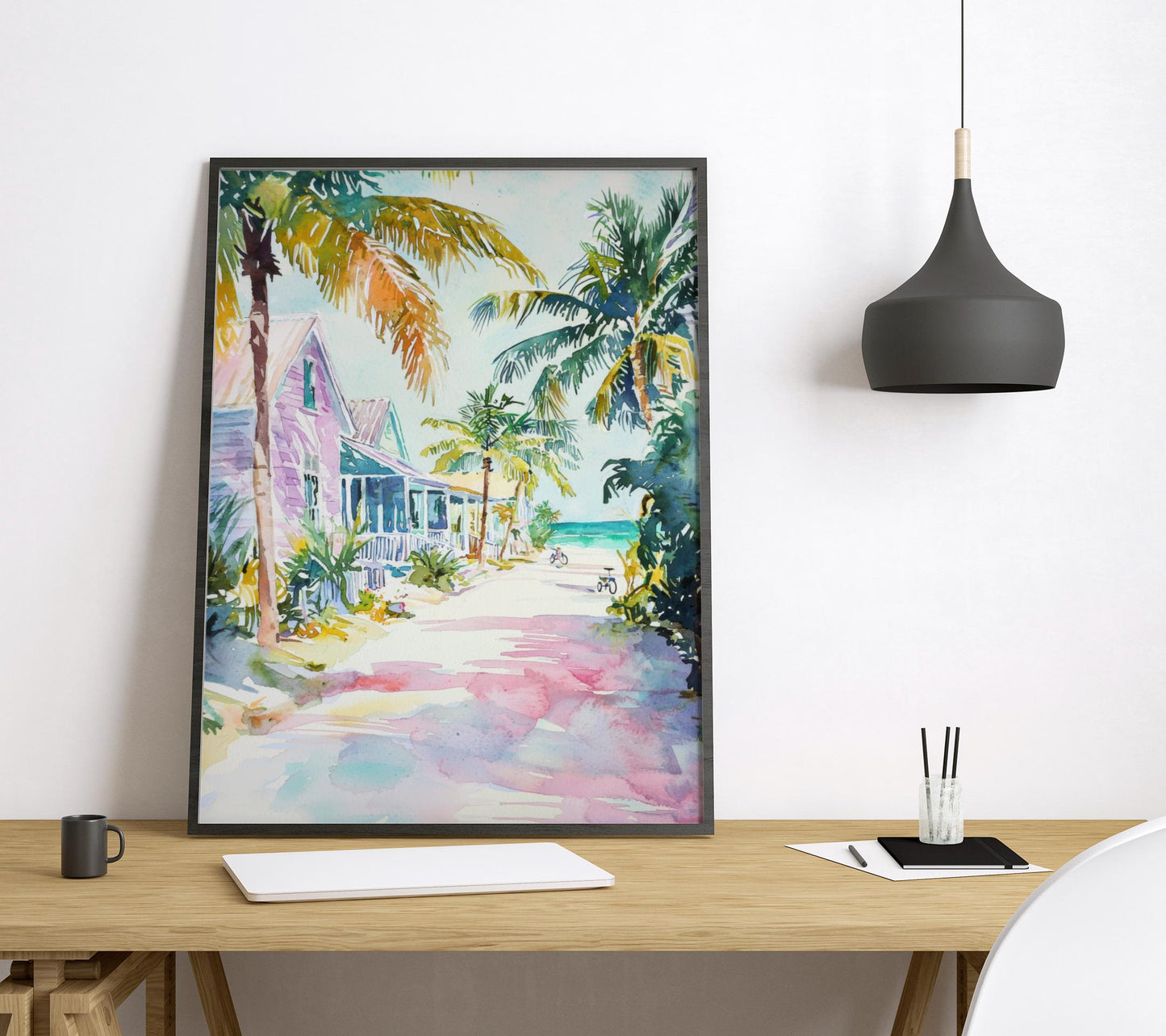 Key West Watercolor Poster Key West Travel Print Key West Wall Art Key West Painting Florida Souvenir Coastal Decor