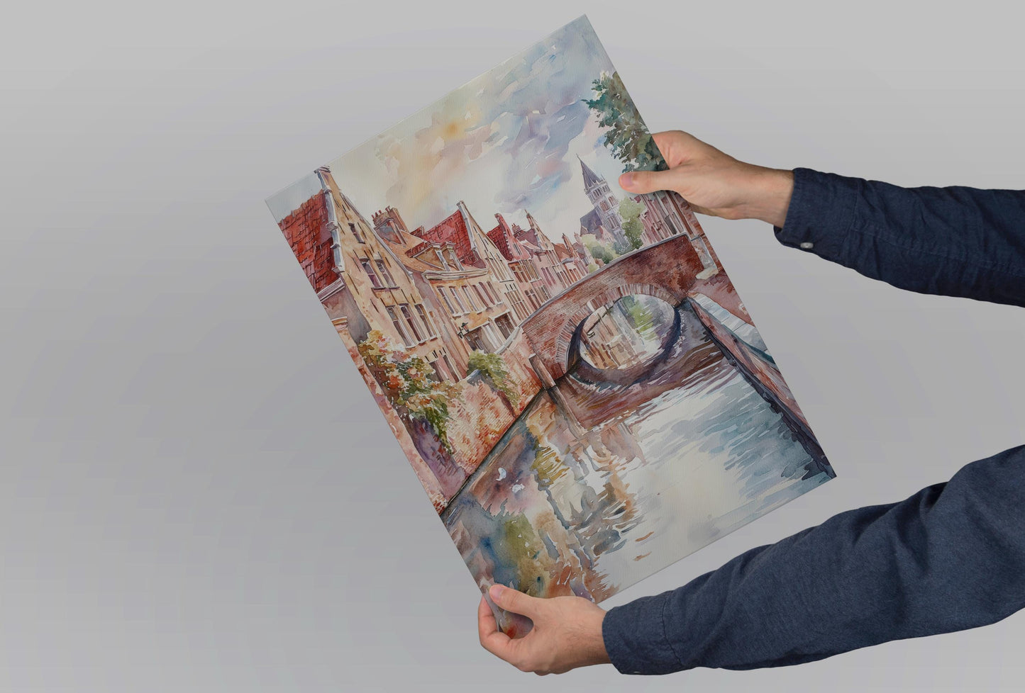 Bruges Watercolor Poster Bruges Travel Print Bruges Wall Art Bruges Cityscape Painting Bruges Souvenir Belgium Decor