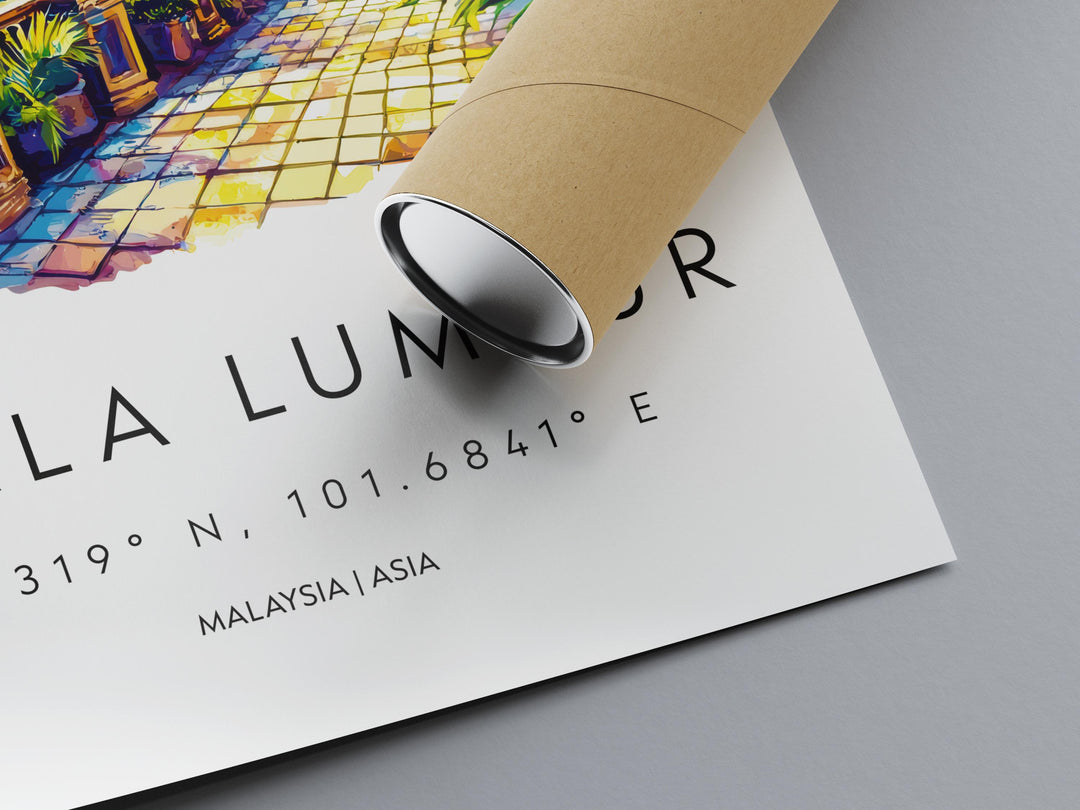 Kuala Lumpur Watercolor Poster Kuala Lumpur Travel Print KL Wall Art KL Cityscape Painting Kuala Lumpur Souvenir Malaysia Decor