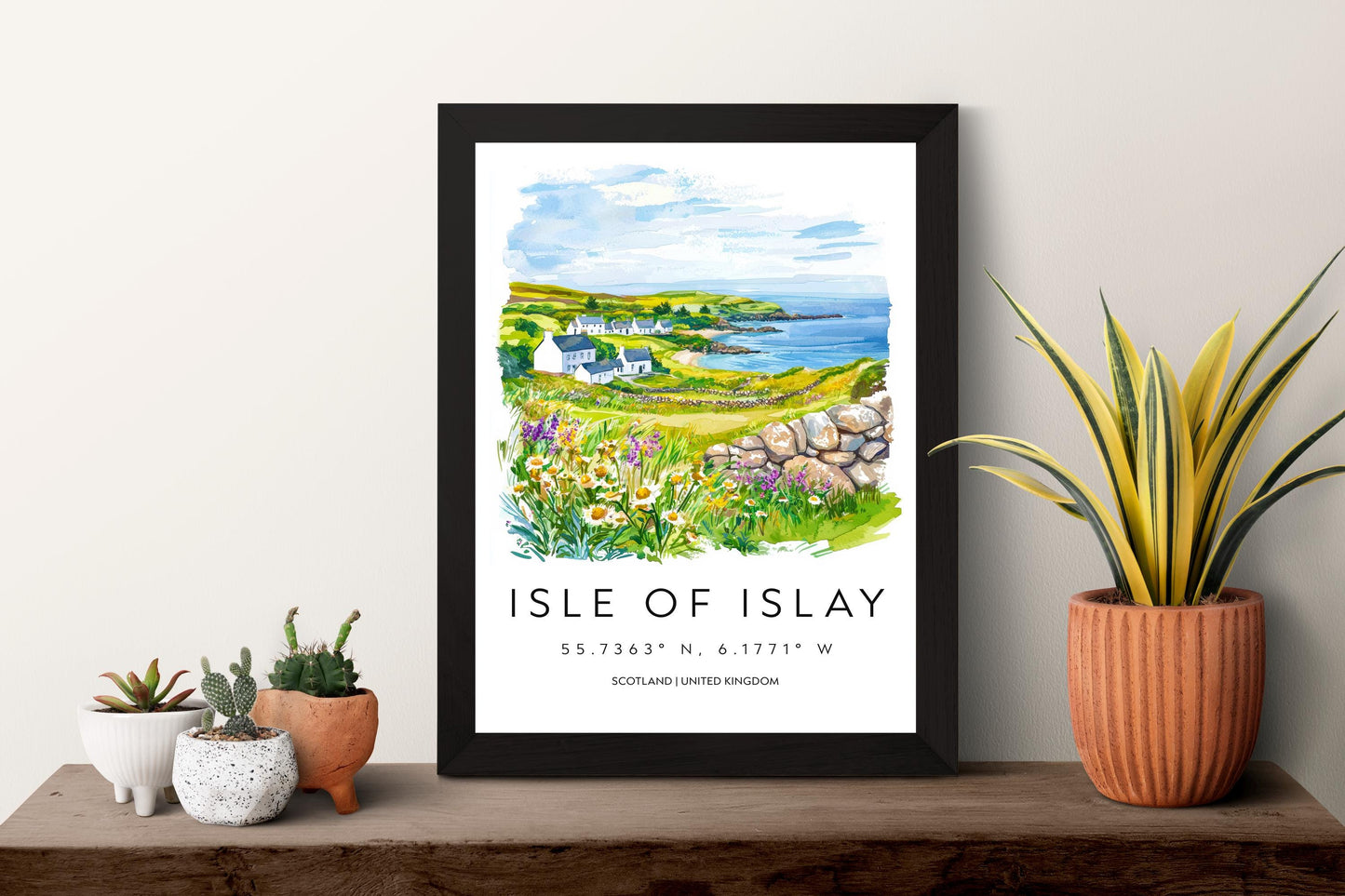 Isle of Islay Watercolor Poster Islay Travel Print Islay Wall Art Scotland Landscape Painting Islay Souvenir Whisky Decor