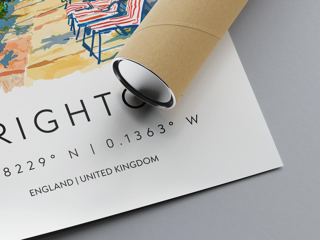 Brighton Watercolor Poster Brighton Travel Print Brighton Wall Art Brighton Seaside Painting Brighton Souvenir UK Decor