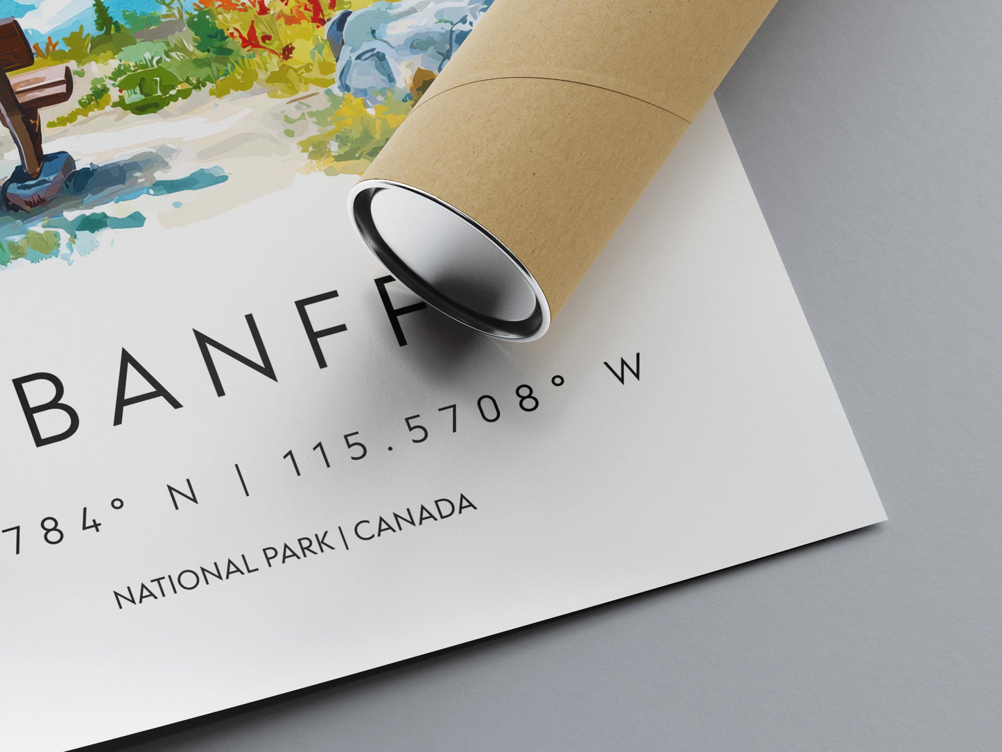 Banff Watercolor Poster Banff Travel Print Banff Wall Art Banff Landscape Painting Canada Souvenir Mountain Nature Decor