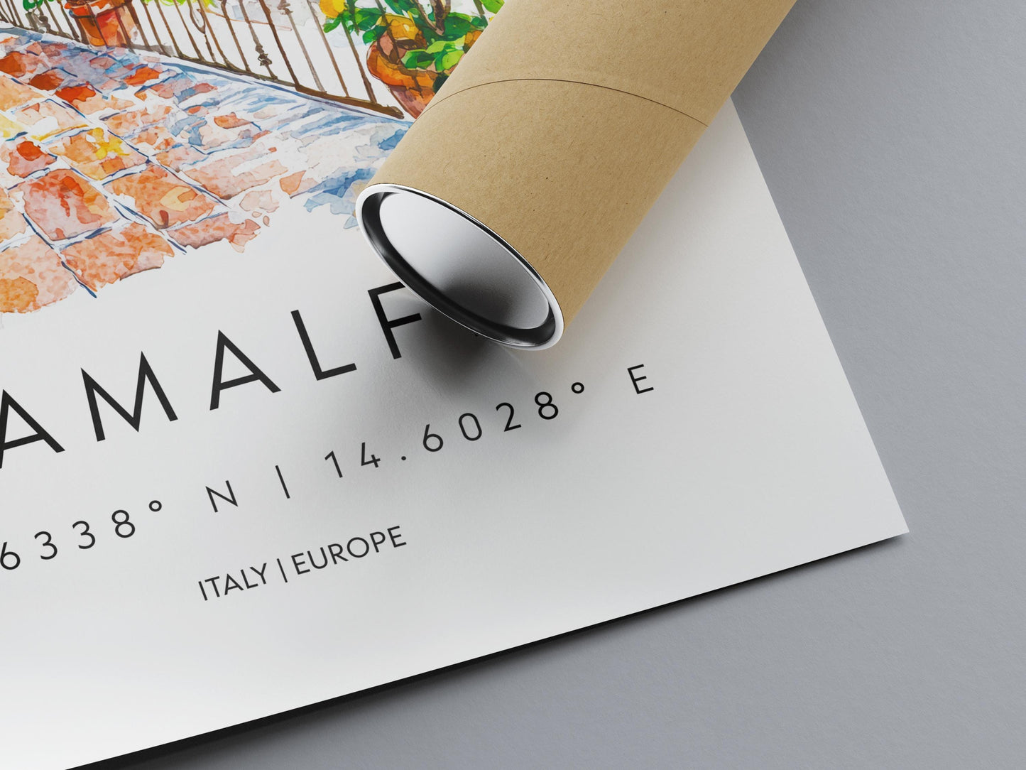 Amalfi Watercolor Poster Amalfi Travel Print Amalfi Wall Art Amalfi Coast Painting Amalfi Souvenir Italian Decor