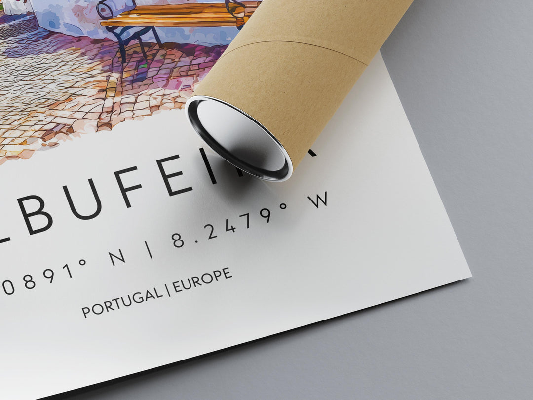 Albufeira Watercolor Poster Albufeira Travel Print Albufeira Wall Art Algarve Painting Albufeira Souvenir Portugal Decor