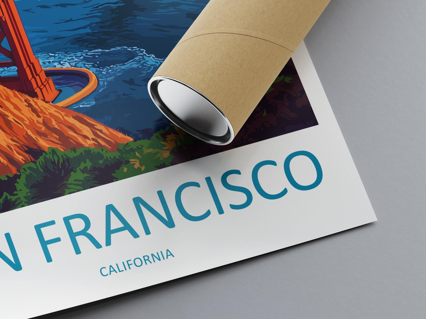 San Francisco Travel Poster California Wall Art Golden Gate Print City View Illustration Bay Area Decor San Francisco Gift Souvenir