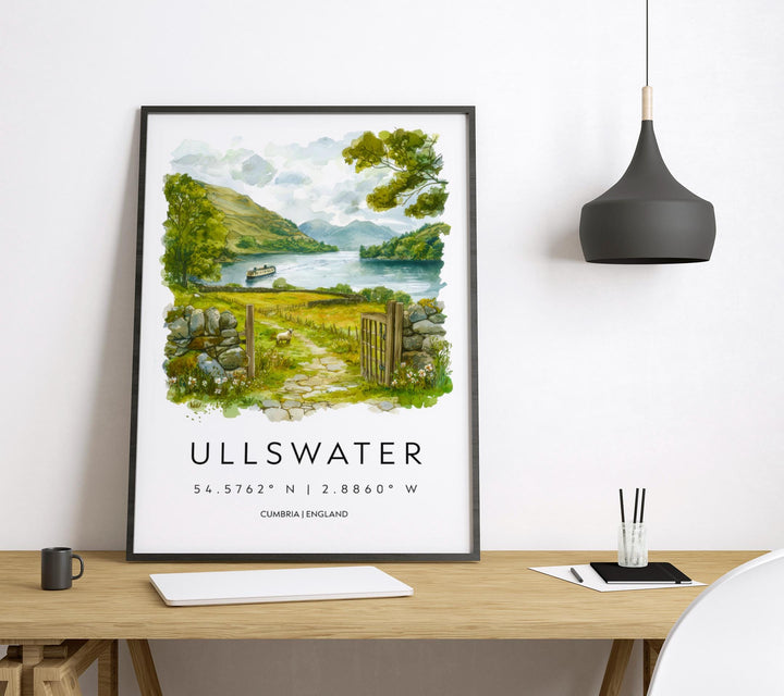 Ullswater Watercolor Poster Ullswater Travel Print Ullswater Wall Art Lake District Painting Ullswater Souvenir UK Decor