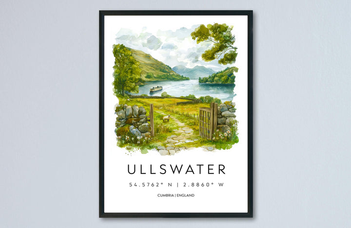 Ullswater Watercolor Poster Ullswater Travel Print Ullswater Wall Art Lake District Painting Ullswater Souvenir UK Decor