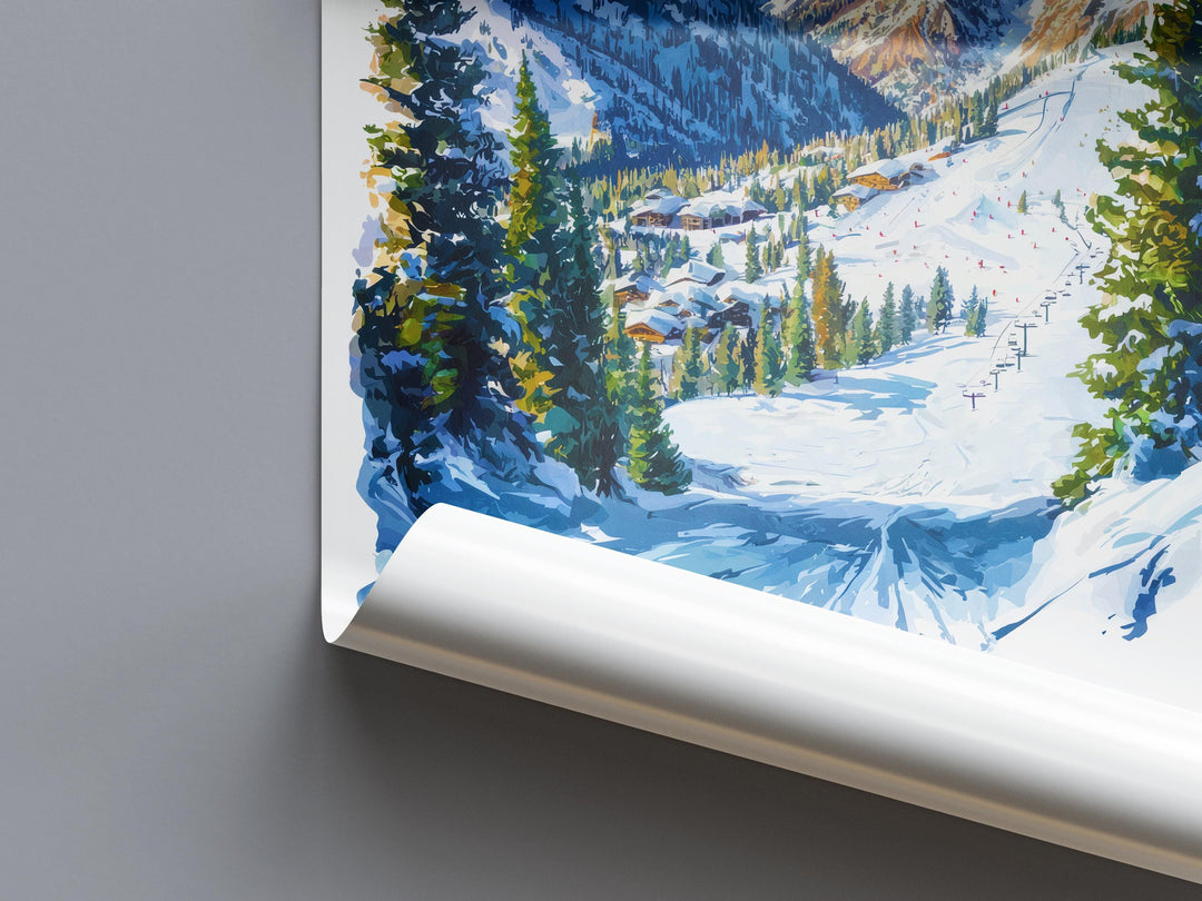 Snowbird Watercolor Poster Snowbird Travel Print Snowbird Wall Art Snowbird Ski Resort Painting Utah Mountain Decor