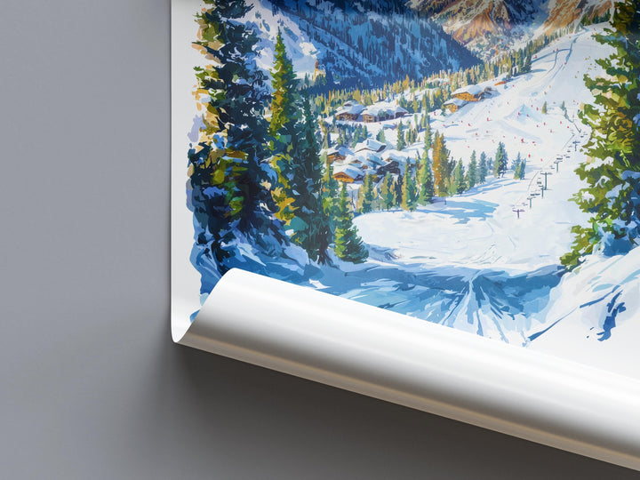 Snowbird Watercolor Poster Snowbird Travel Print Snowbird Wall Art Snowbird Ski Resort Painting Utah Mountain Decor