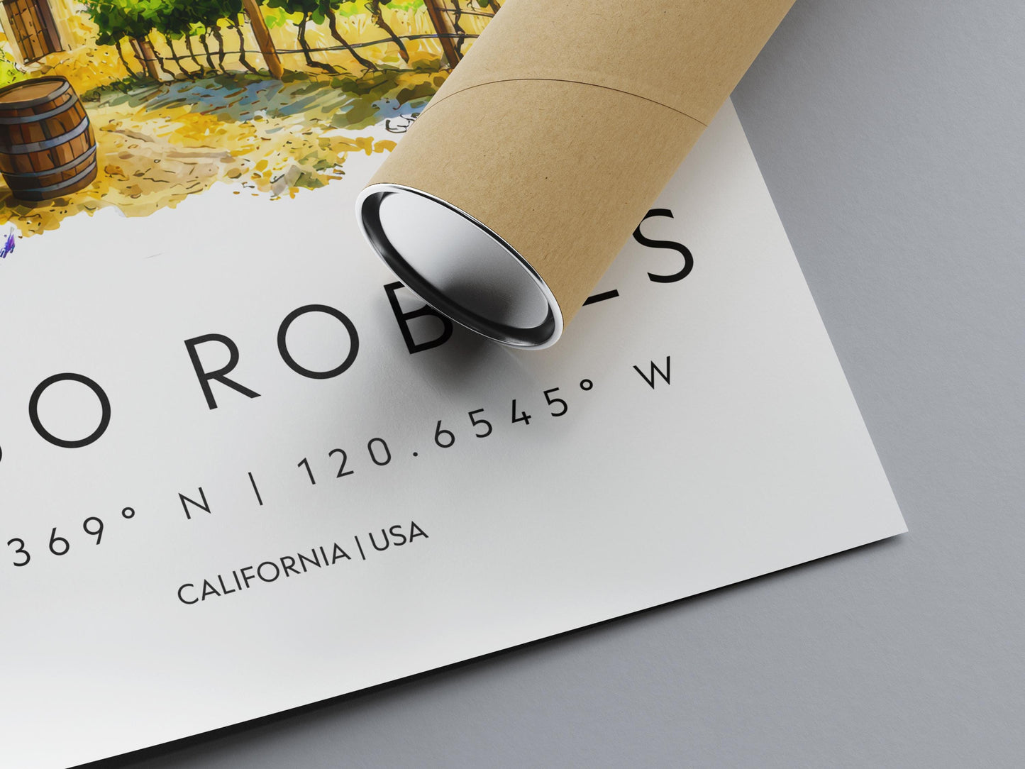Paso Robles Watercolor Poster Paso Robles Travel Print Paso Robles Wall Art Wine Country Painting California Decor
