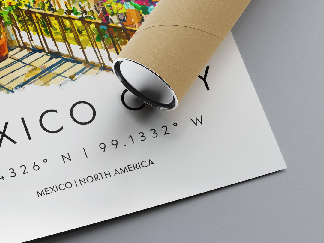 Mexico City Watercolor Poster Mexico City Travel Print City Wall Art CDMX Painting Mexico Souvenir Urban Decor