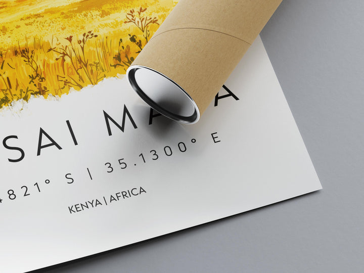 Maasai Mara Watercolor Poster Kenya Travel Print Safari Wall Art Wildlife Painting Maasai Mara Souvenir Nature Decor