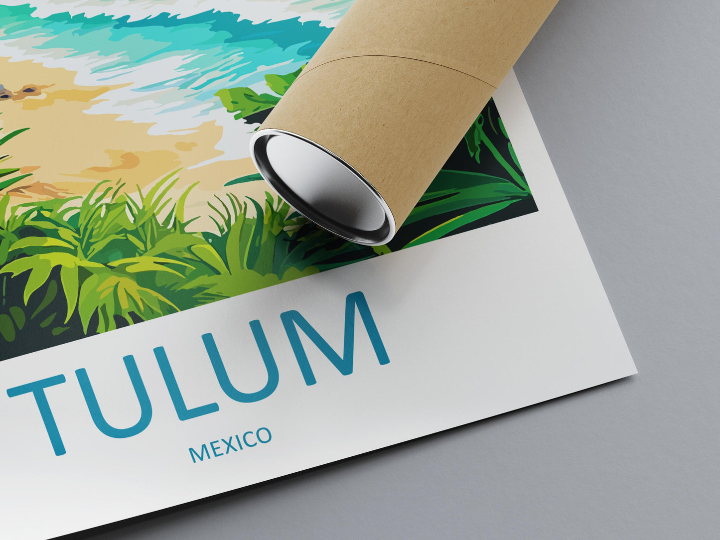 Tulum Travel Poster Mexico Wall Art Coastal Ruins Print Beach View Illustration Tropical Decor Tulum Gift Souvenir Scene