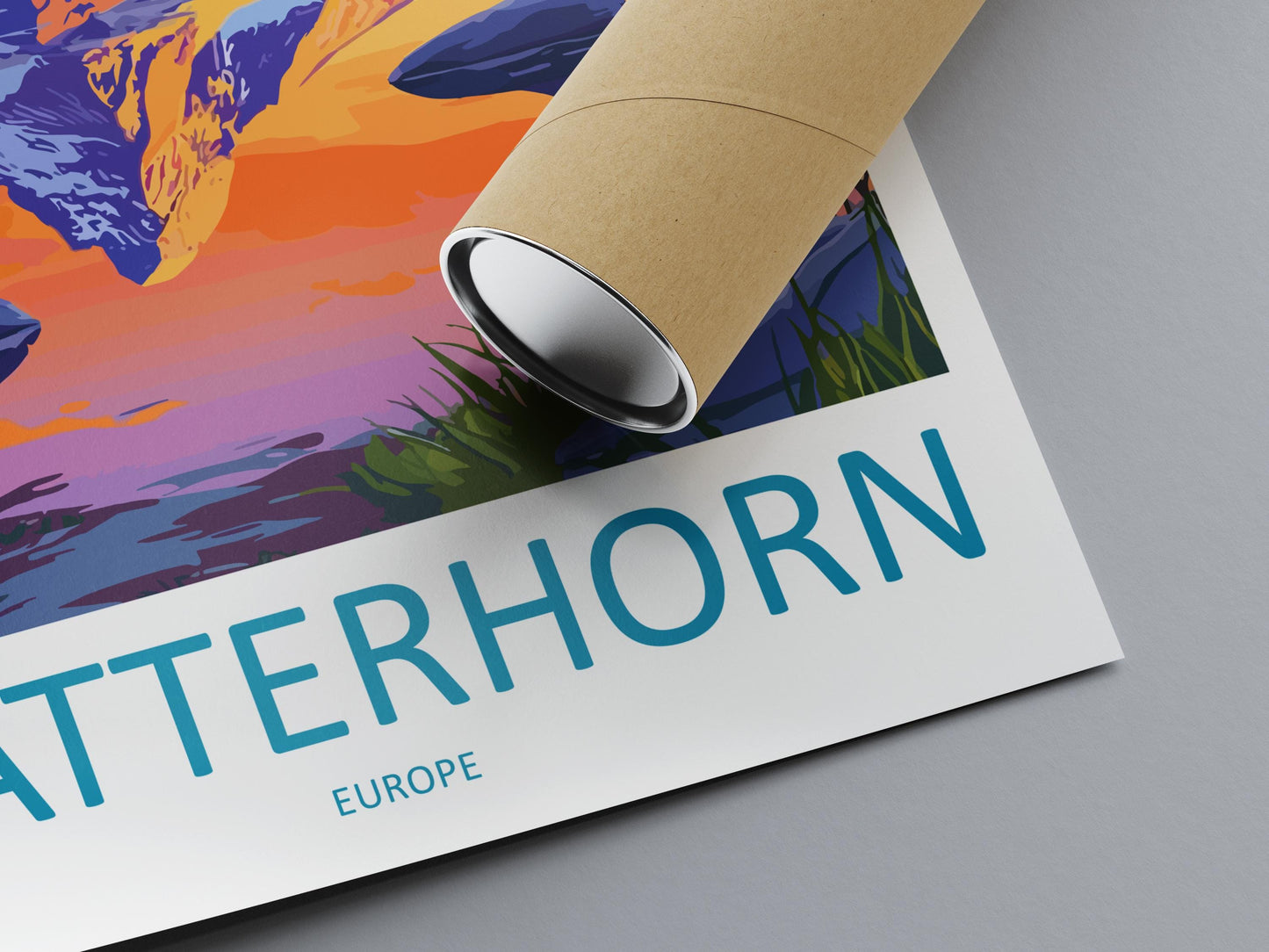 Matterhorn Travel Poster Switzerland Wall Art Mountain Peak Print Alpine View Illustration Nature Decor Matterhorn Gift Souvenir
