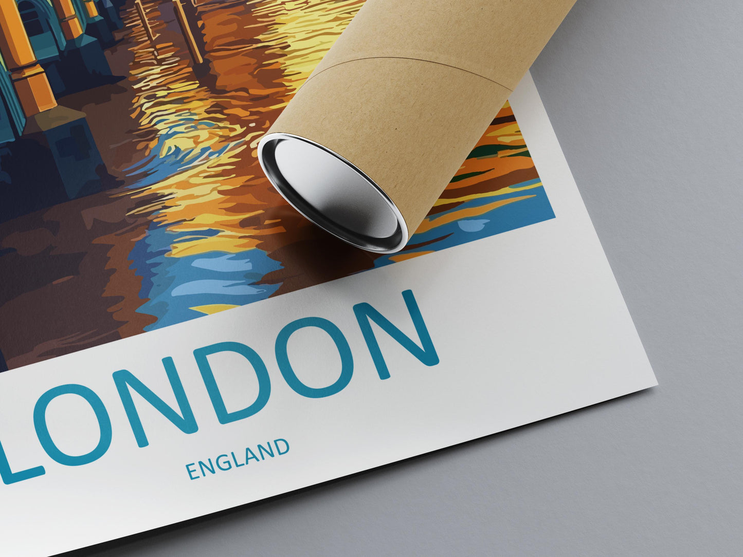 London Travel Poster England Wall Art Cityscape Print Landmark View Illustration Big Ben Decor London Gift Souvenir Scene