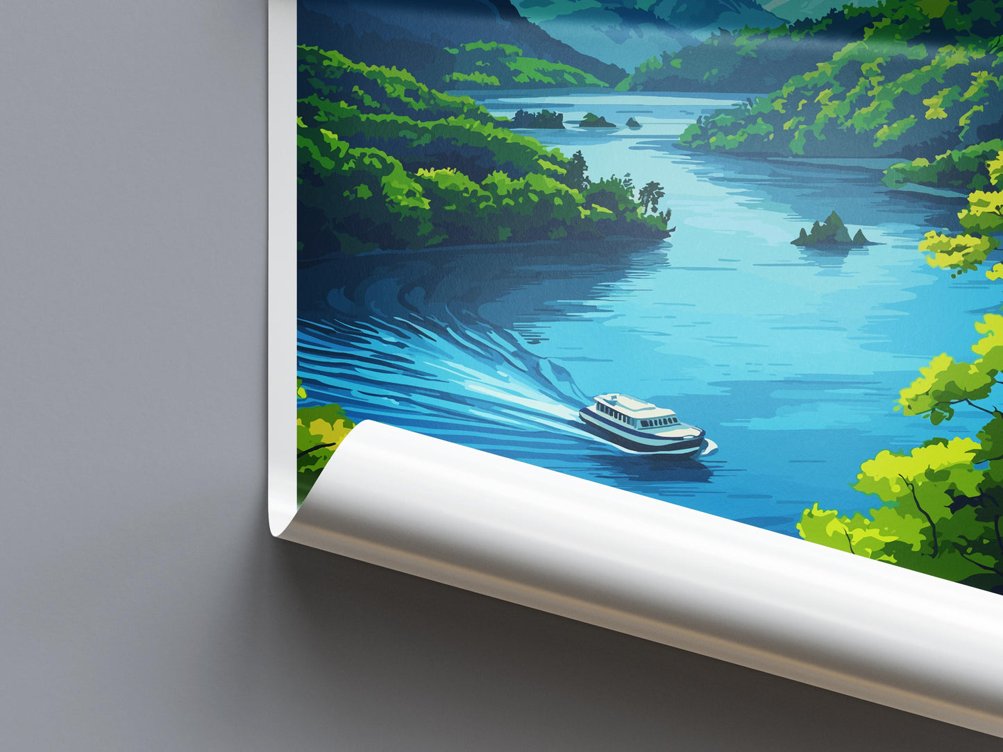 Loch Lomond Travel Poster Scotland Wall Art Lake View Print Highland Scene Illustration Nature Decor Loch Lomond Gift Souvenir
