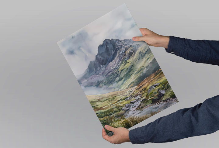Snowdonia Watercolor Poster Snowdonia Travel Print Mountain Wall Art Snowdonia Painting Wales Landscape Souvenir Decor
