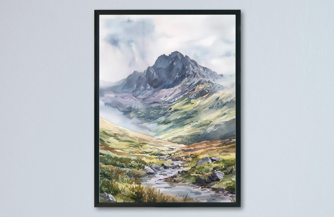 Snowdonia Watercolor Poster Snowdonia Travel Print Mountain Wall Art Snowdonia Painting Wales Landscape Souvenir Decor