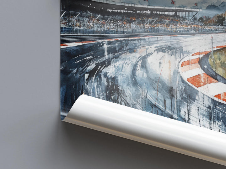 Silverstone Watercolor Poster Silverstone Travel Print Racing Circuit Wall Art Motorsport Painting UK Track Decor