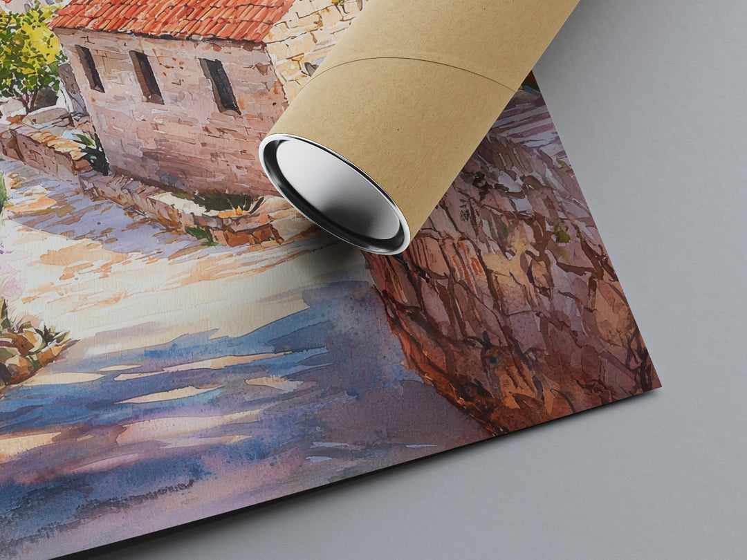 Rhodes Watercolor Poster Rhodes Travel Print Rhodes Wall Art Greek Island Painting Rhodes Souvenir Aegean Decor