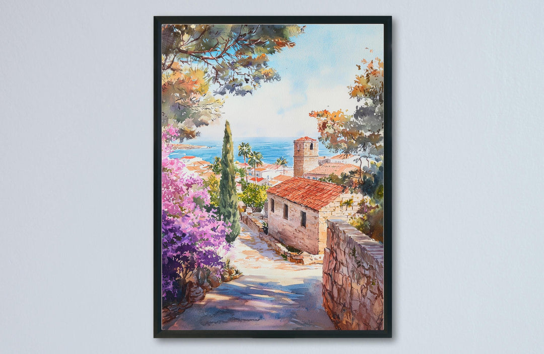 Rhodes Watercolor Poster Rhodes Travel Print Rhodes Wall Art Greek Island Painting Rhodes Souvenir Aegean Decor