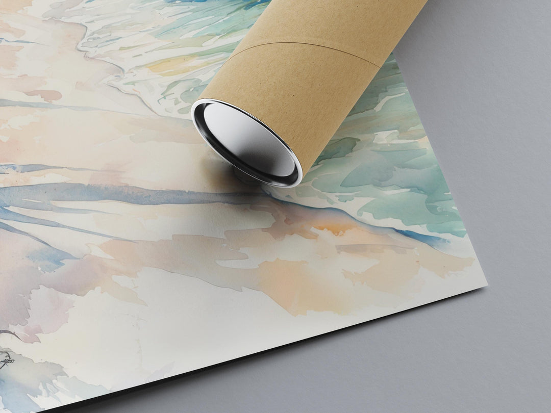 Marco Island Watercolor Poster Marco Island Travel Print Beach Wall Art Florida Coast Painting Marco Island Souvenir Decor