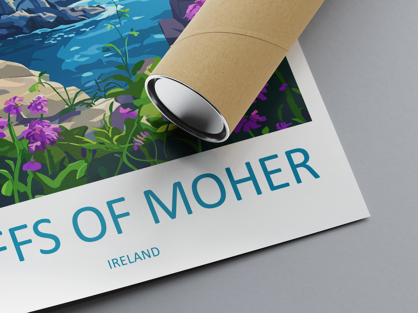 Cliffs of Moher Cartoon Travel Poster Ireland Wall Art Coastal Print Nature Illustration Wild Atlantic Decor Irish Souvenir Gift