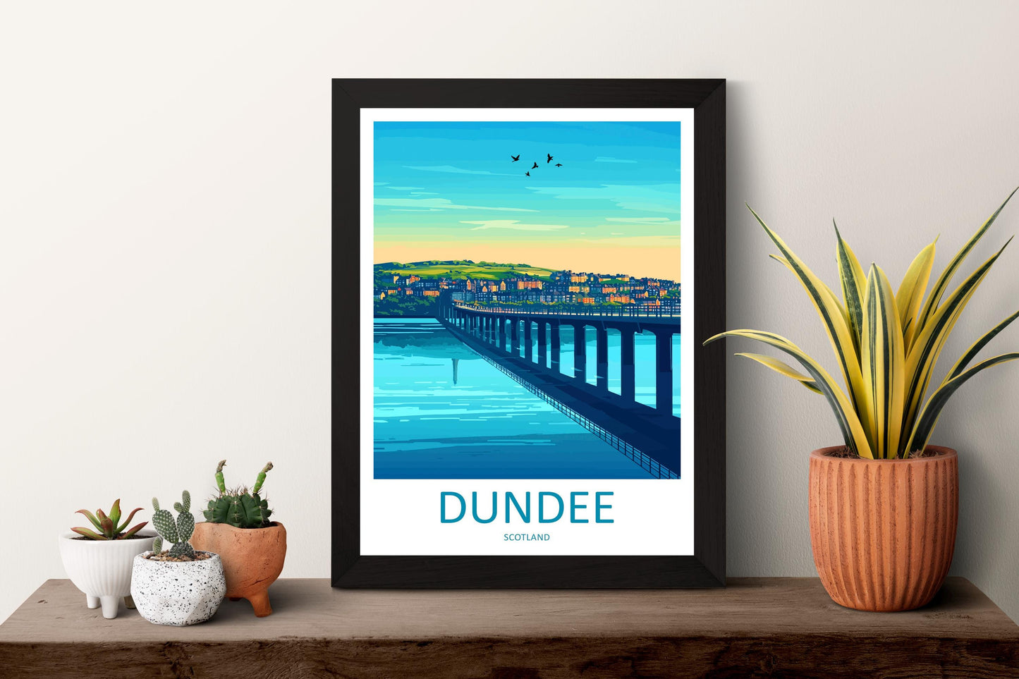 Dundee Travel Poster Scotland Wall Art Cityscape Print Waterfront View Illustration V&A Museum Decor Dundee Gift Souvenir Scene