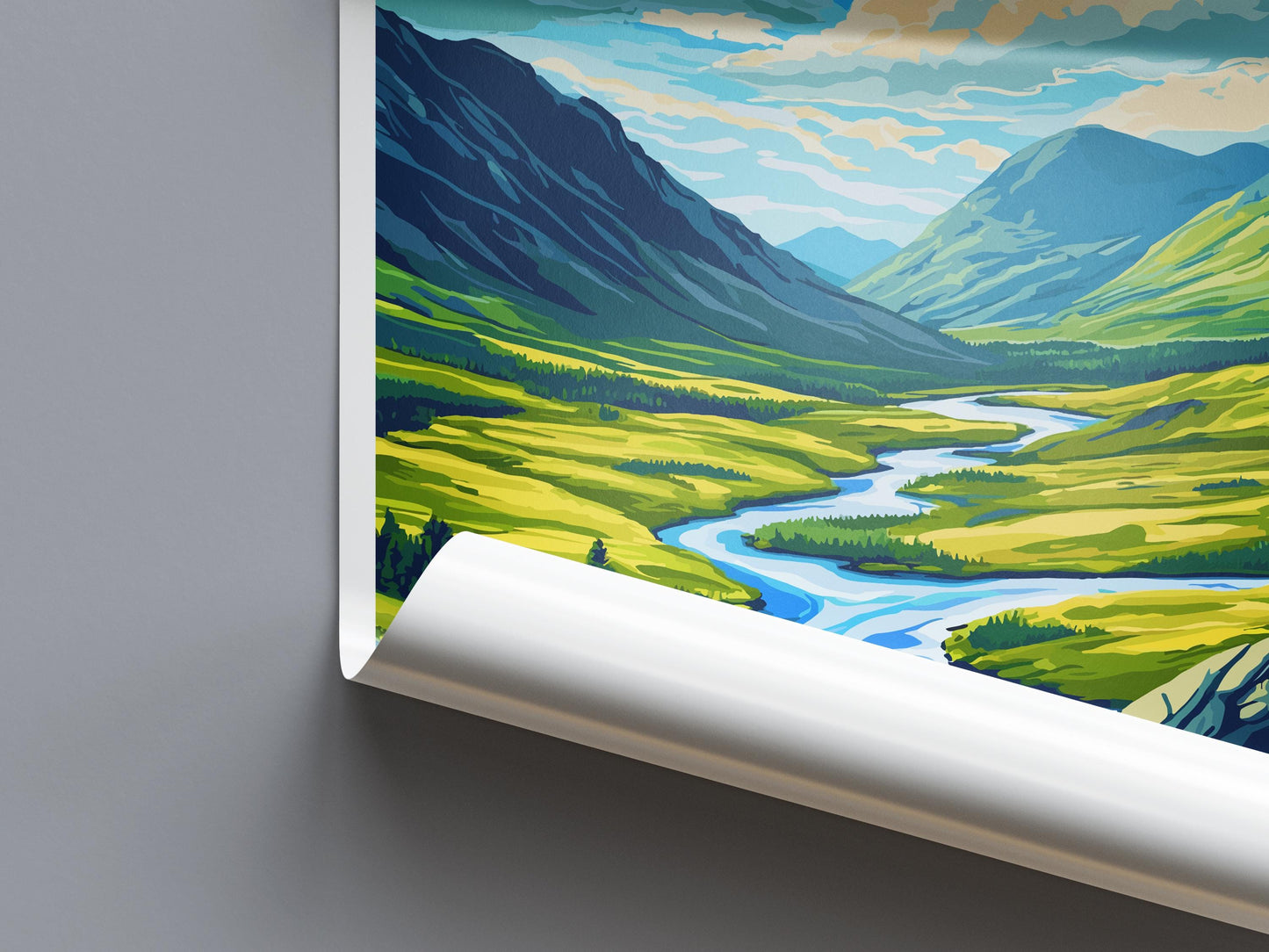 Cairngorms National Park Travel Poster Scotland Wall Art Mountain Landscape Print Highland View Decor Cairngorms Gift Souvenir