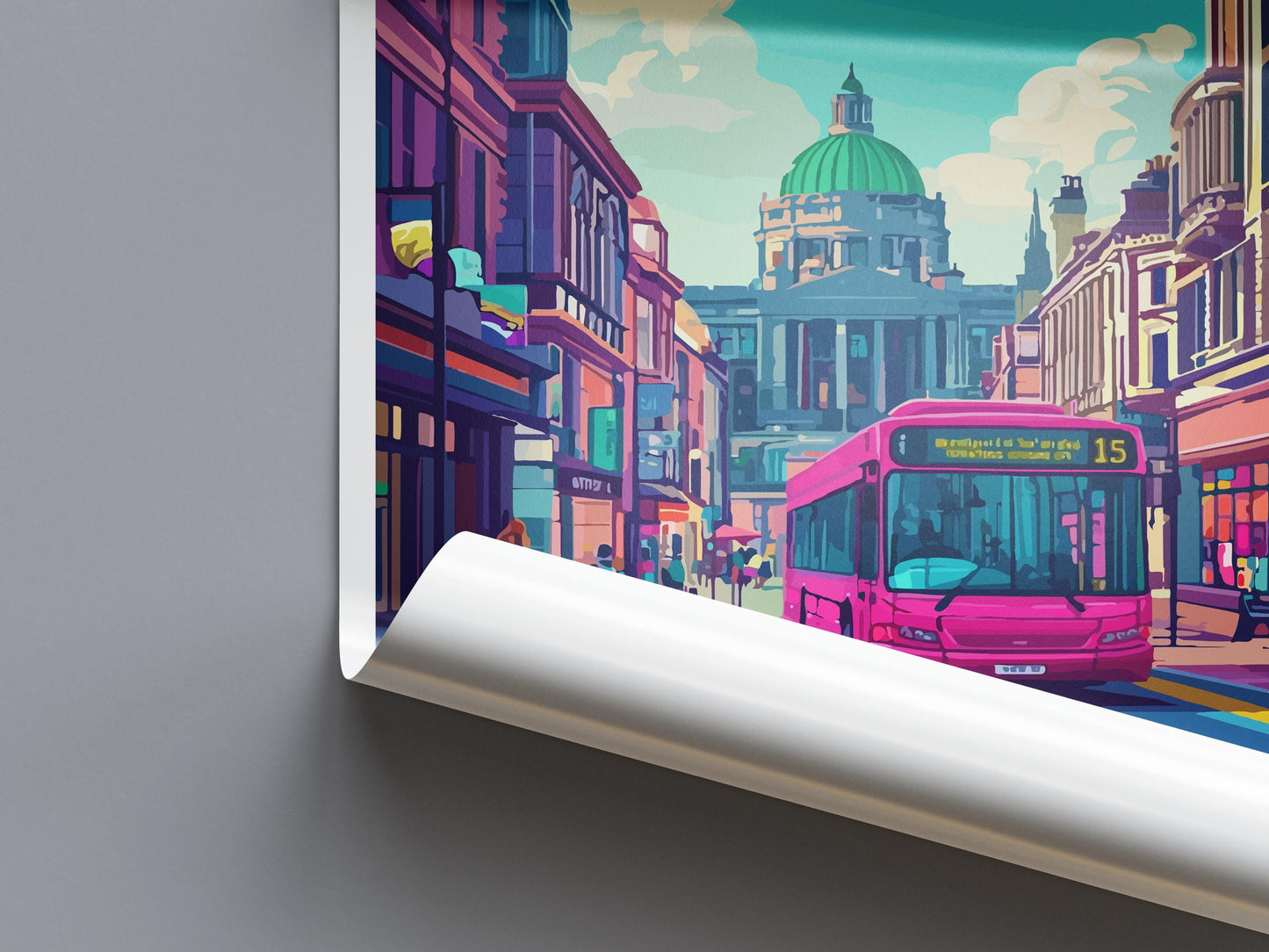Belfast Travel Poster Northern Ireland Wall Art Cityscape Print Titanic Quarter Illustration Urban Decor Belfast Gift Souvenir Scene