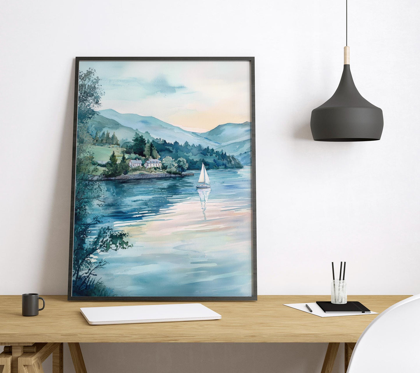 Windermere Watercolor Poster Windermere Travel Print Windermere Lake District Art Windermere Nature Decor