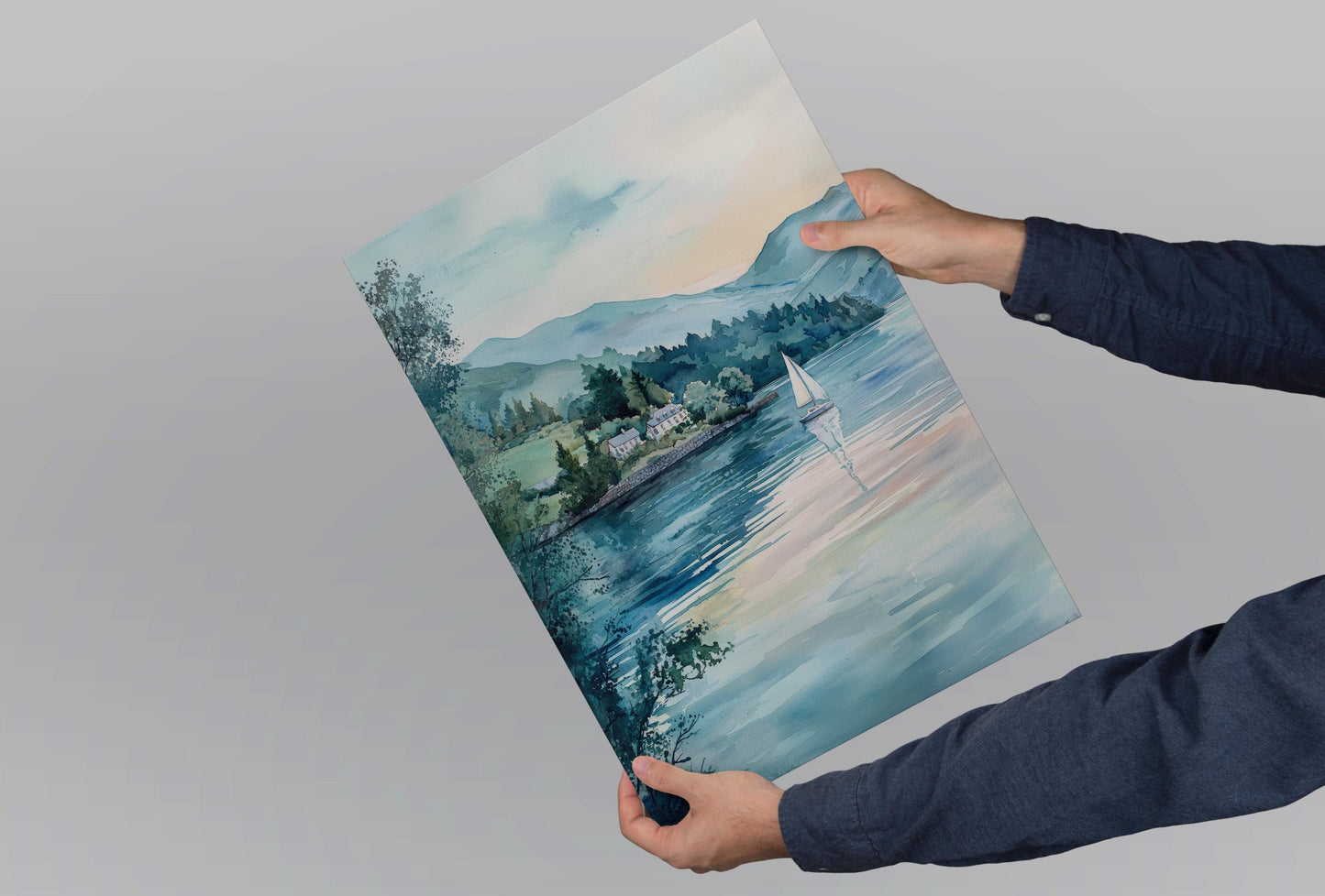 Windermere Watercolor Poster Windermere Travel Print Windermere Lake District Art Windermere Nature Decor