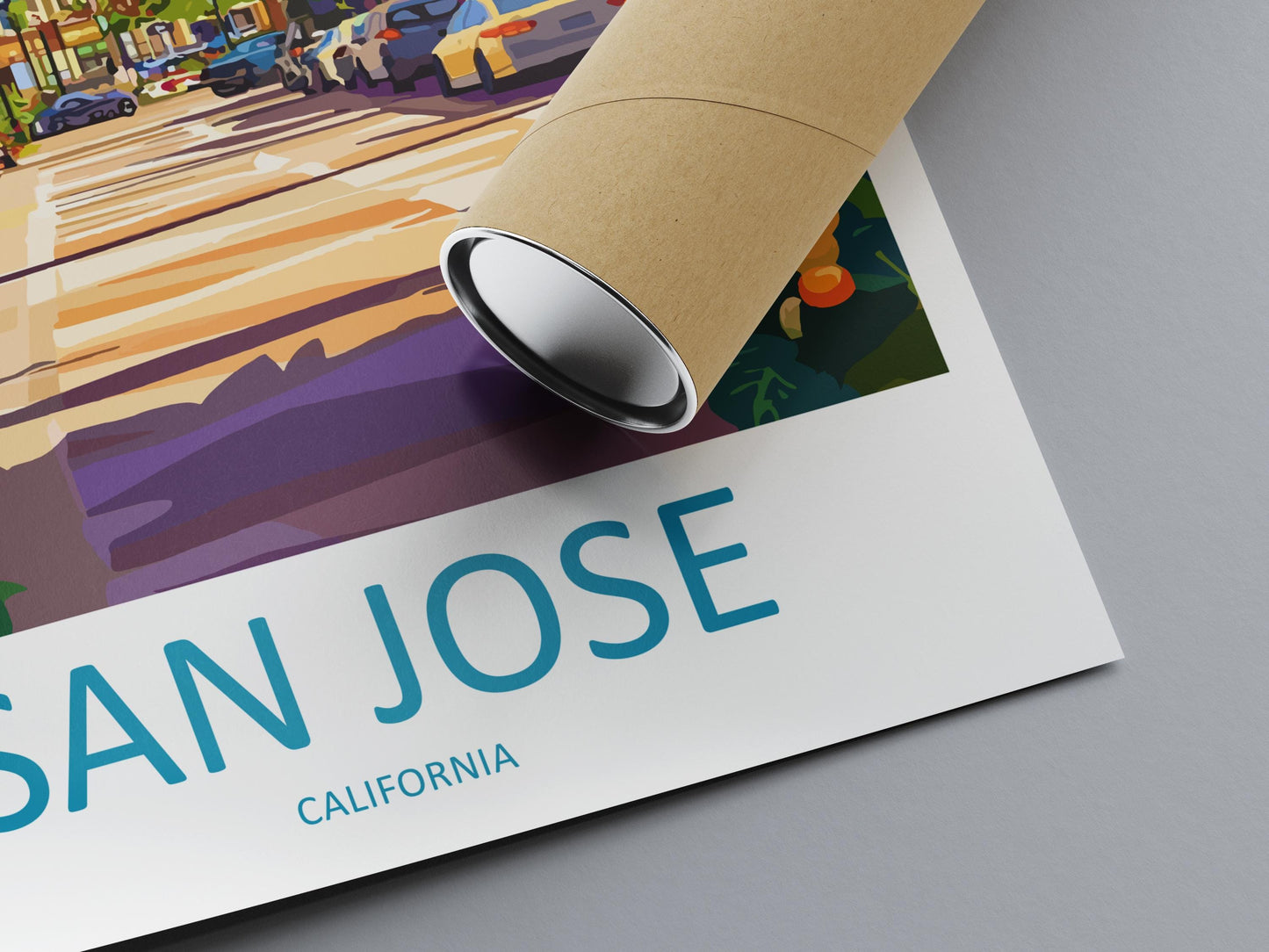 San Jose Travel Poster California Wall Art Cityscape Print Silicon Valley View Illustration Bay Area Decor San Jose Gift Souvenir