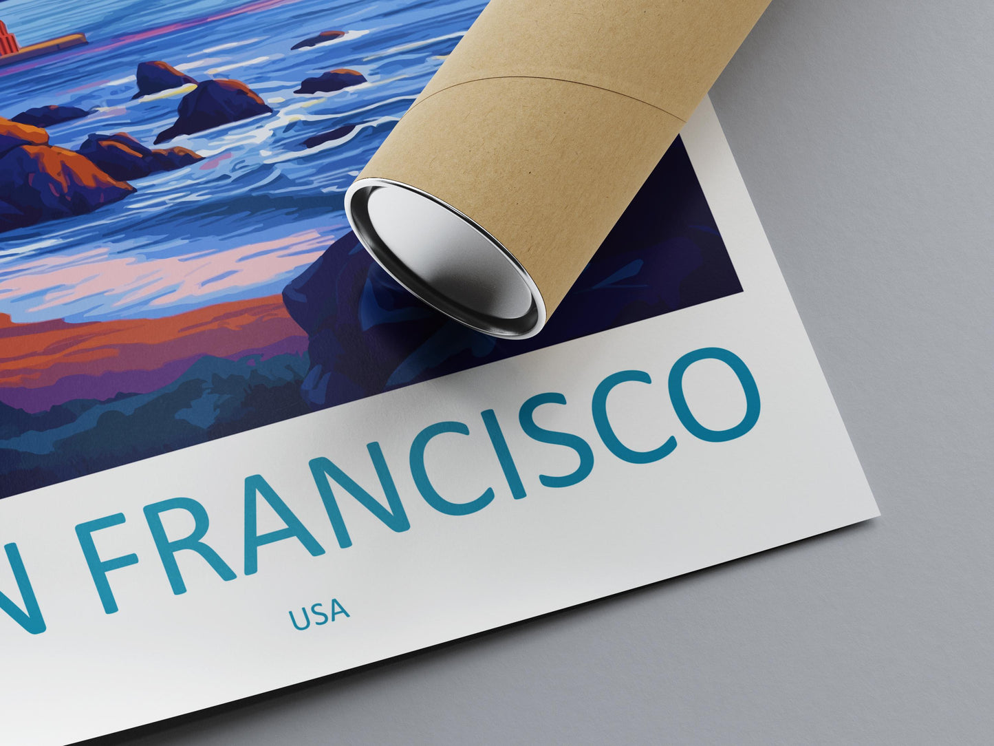 San Francisco Travel Poster California Wall Art Golden Gate Print City View Illustration Bay Area Decor San Francisco Gift Souvenir