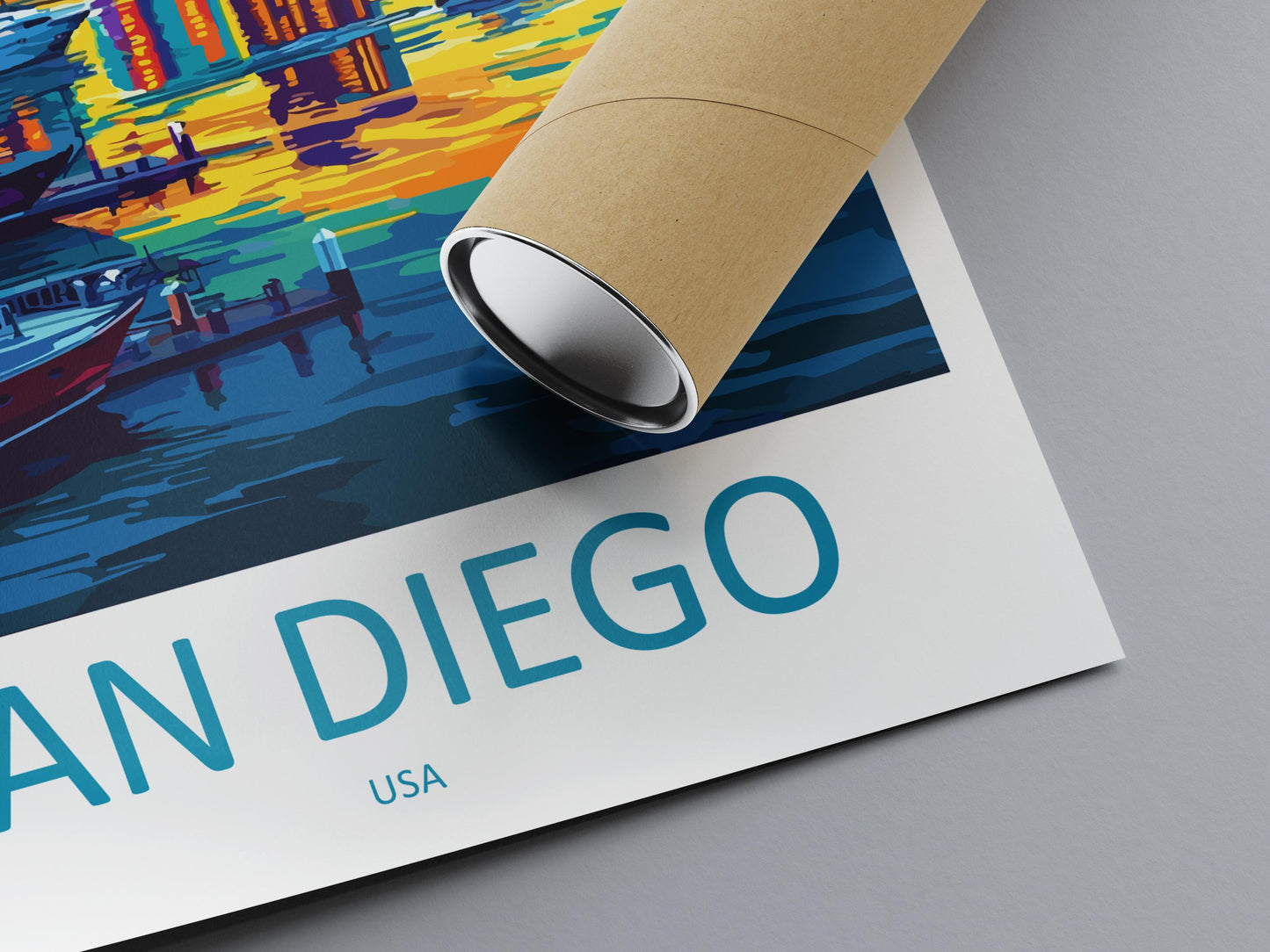 San Diego Travel Poster California Wall Art Coastal City Print Palm Tree View Illustration Waterfront Decor San Diego Gift Souvenir