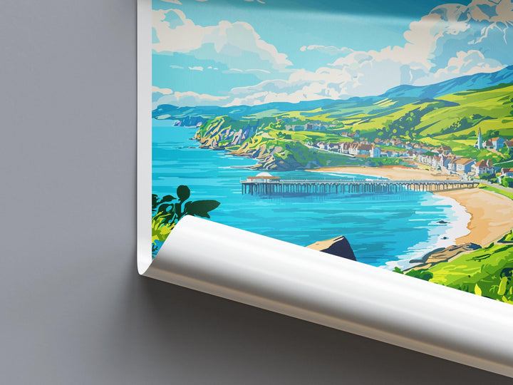 Llandudno Travel Poster Wales Wall Art Seaside Town Print Promenade View Illustration Coastal Decor Llandudno Gift Souvenir Scene