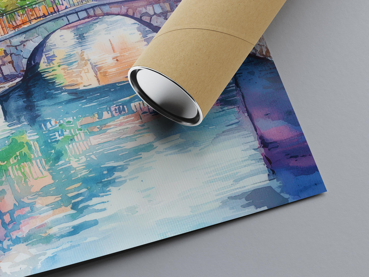 Annecy Watercolor Poster Annecy Travel Print France Wall Art Annecy Decor Lake Scene French Alps City Landscape Canal Village View