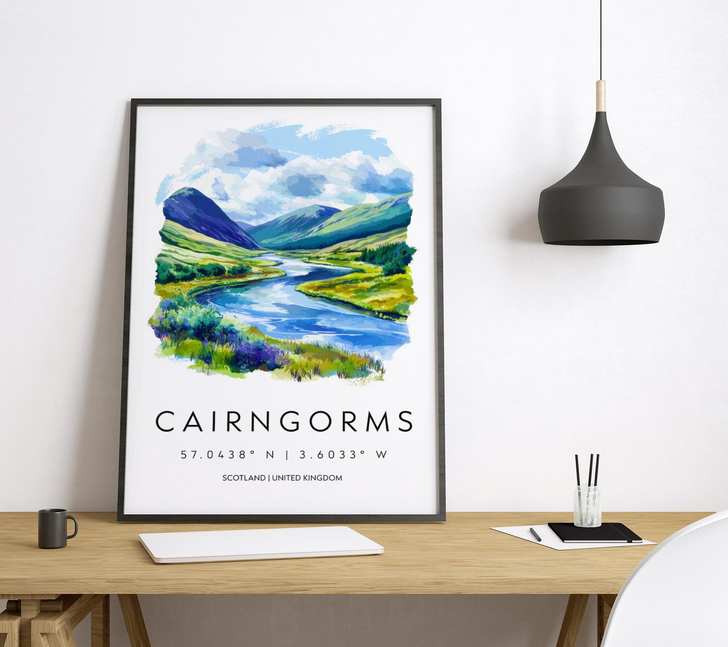 Cairngorms Watercolor Poster Cairngorms Scotland Travel Print Wall Art Cairngorms Home Decor Cairngorms Gift Art Lovers Highlands