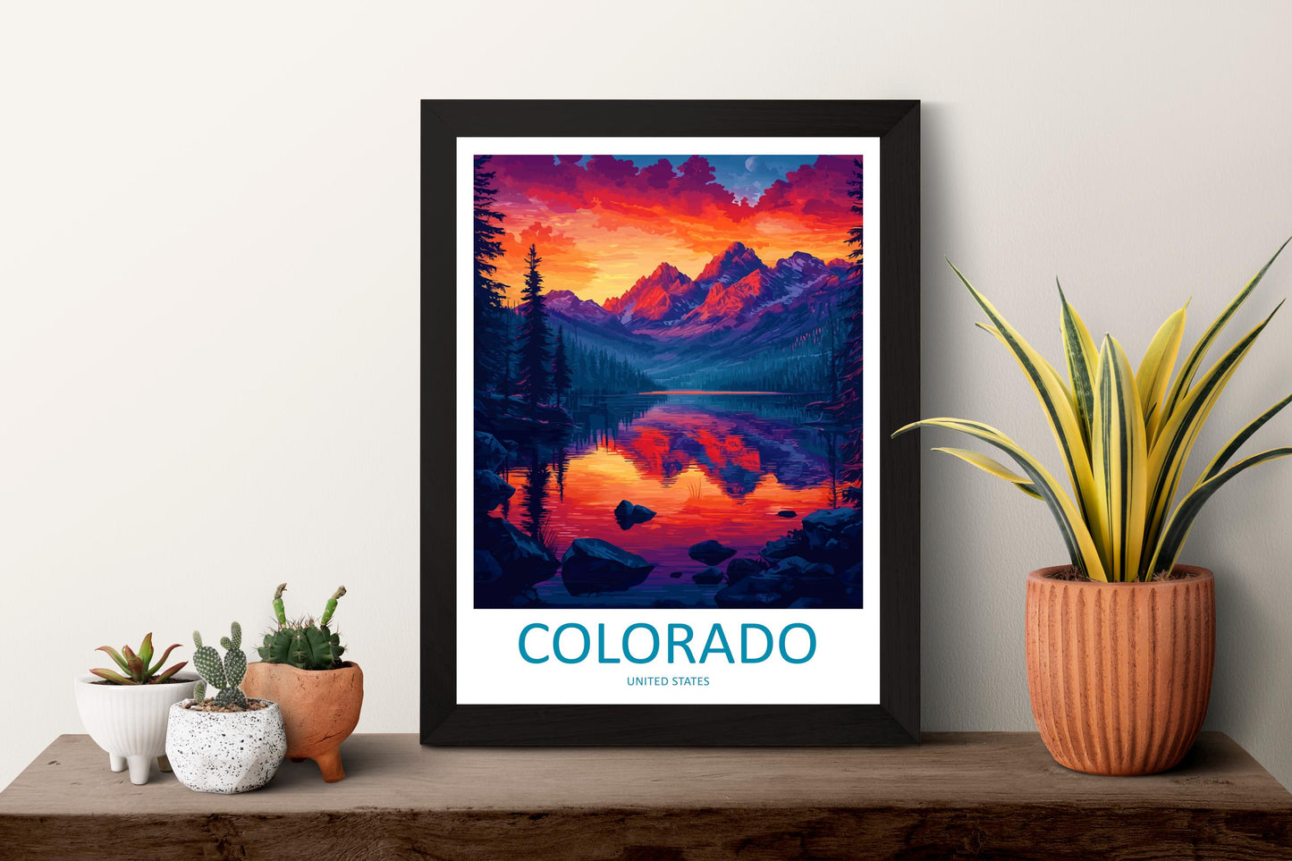 Colorado Travel Poster USA Wall Art Mountain Landscape Print Nature Decor US Gift Souvenir Scene North America Alpine Art