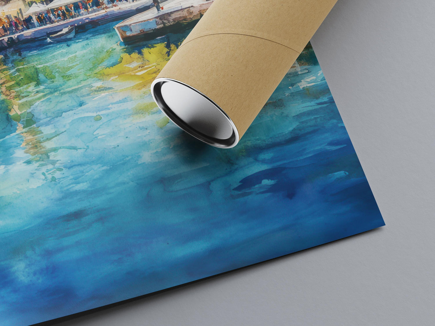 Chania Watercolor Poster Greece Travel Print Wall Art Home Decor Gift Greek City Souvenir Venetian Harbor Lighthouse Wall Decor Hanging