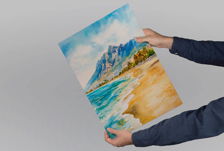 Marbella Watercolor Poster Spain Travel Print Wall Art Home Decor Gift Andalusian Coastal Luxury Resort Wall Decor Hanging