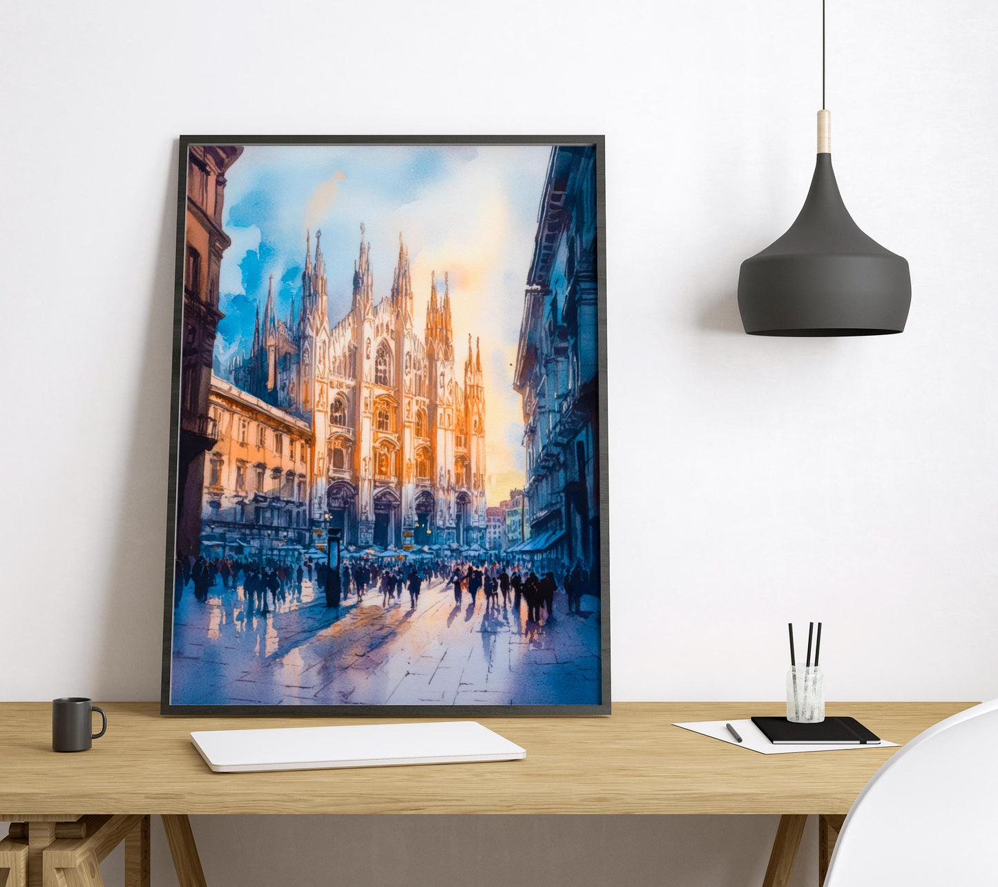 Milan Watercolor Poster Wall Art Milan Wall Hanging Home Décor Milan Gift Art Lovers Italy Art Lover Gift, Italian Cityscape Travel Print