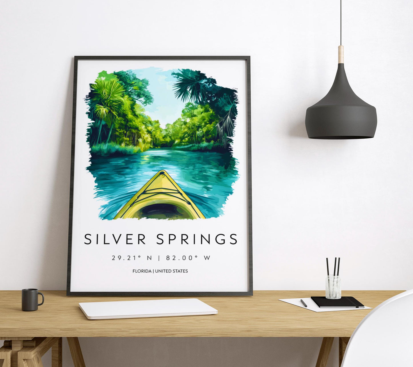 Silver Springs State Park Watercolor Poster Wall Art Florida Home Décor USA Art Lover Gift, Travel Souvenir Print