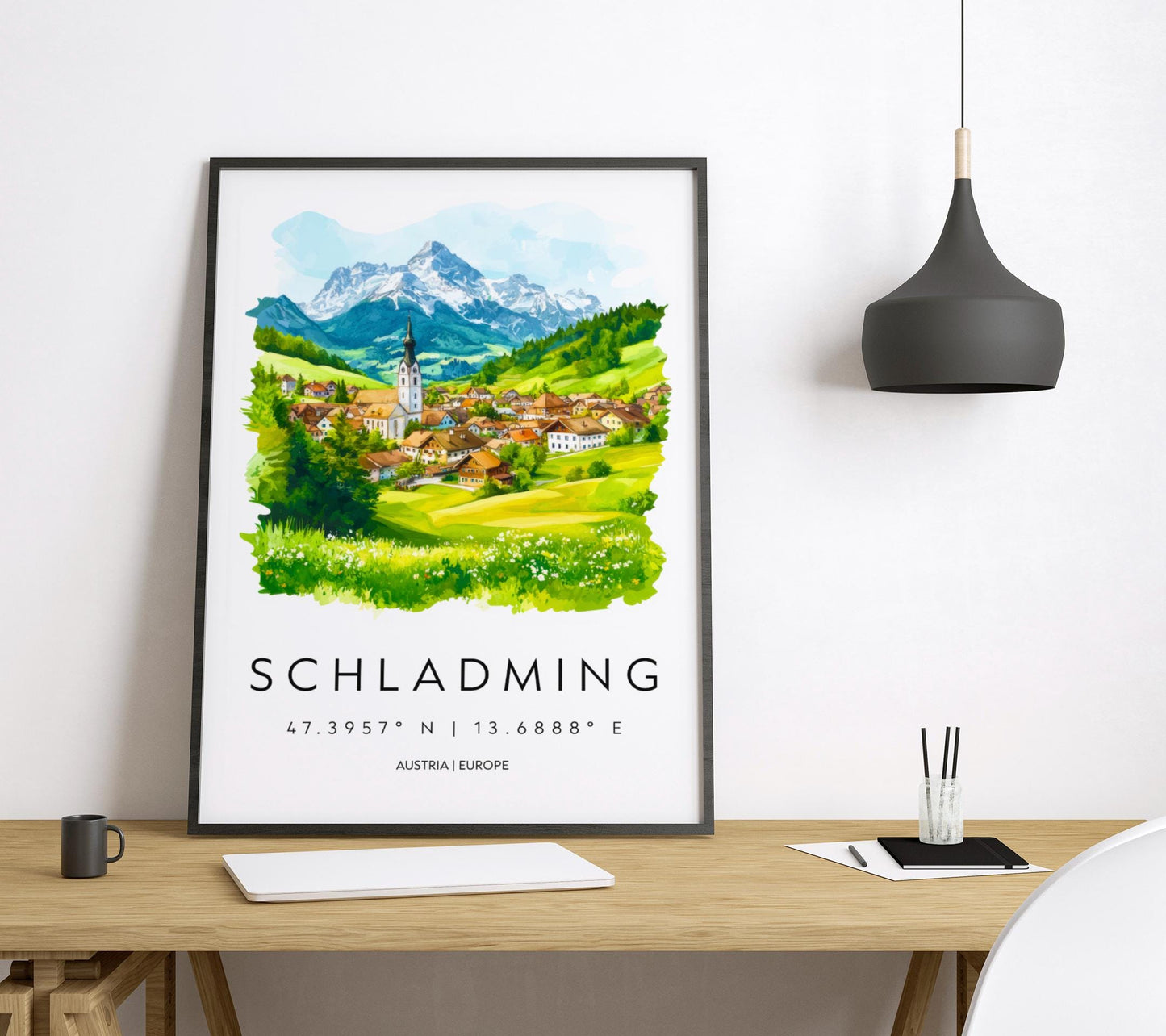 Schladming Watercolor Poster Wall Art Schladming Wall Decor Home Décor Schladming Gift Austria Art Lover Gift, Travel Souvenir Print