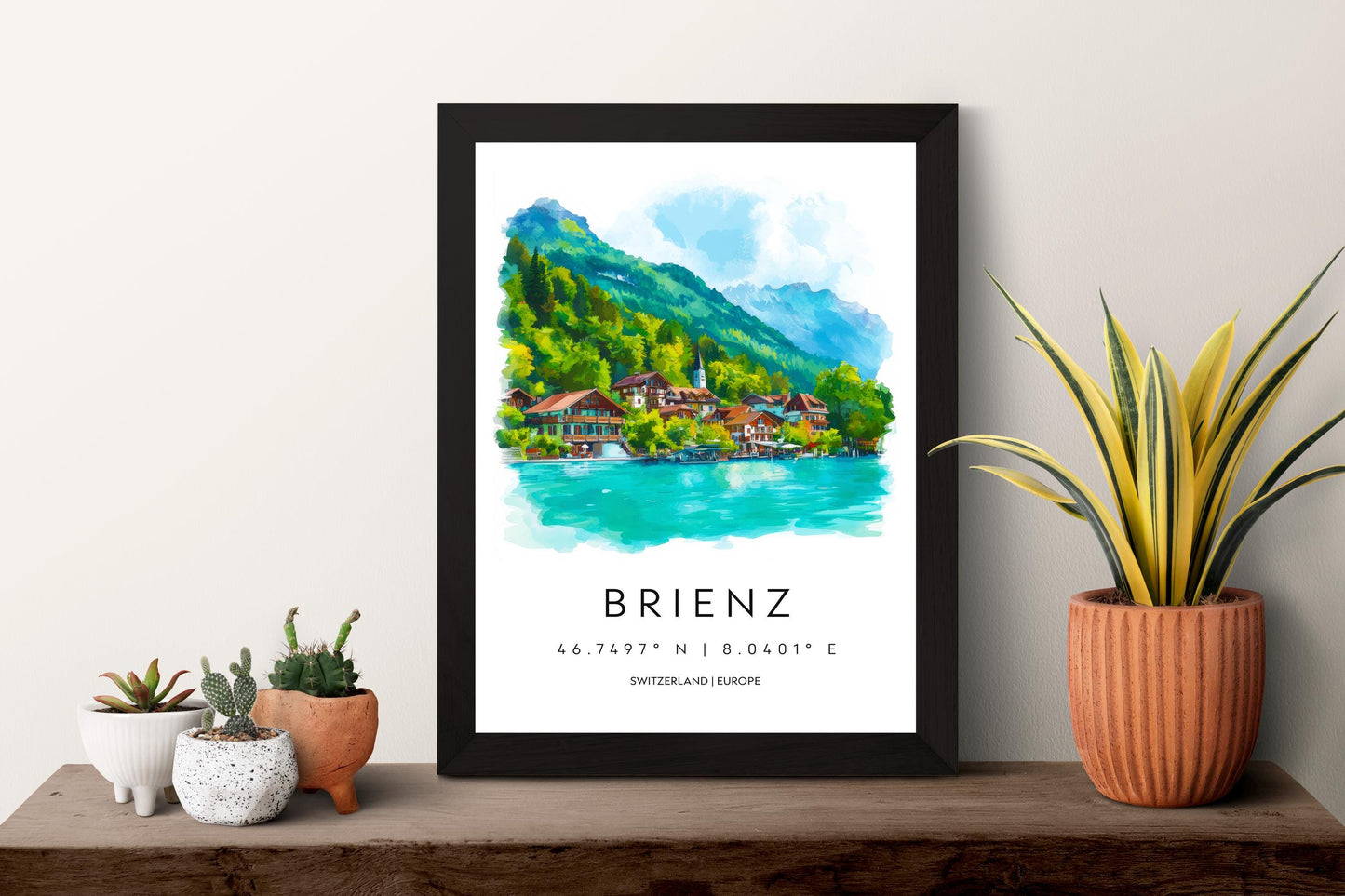Brienz Watercolor Poster Wall Art Brienz Wall Decor Home Décor Brienz Gift Switzerland Art Lover Gift, Travel Souvenir Print