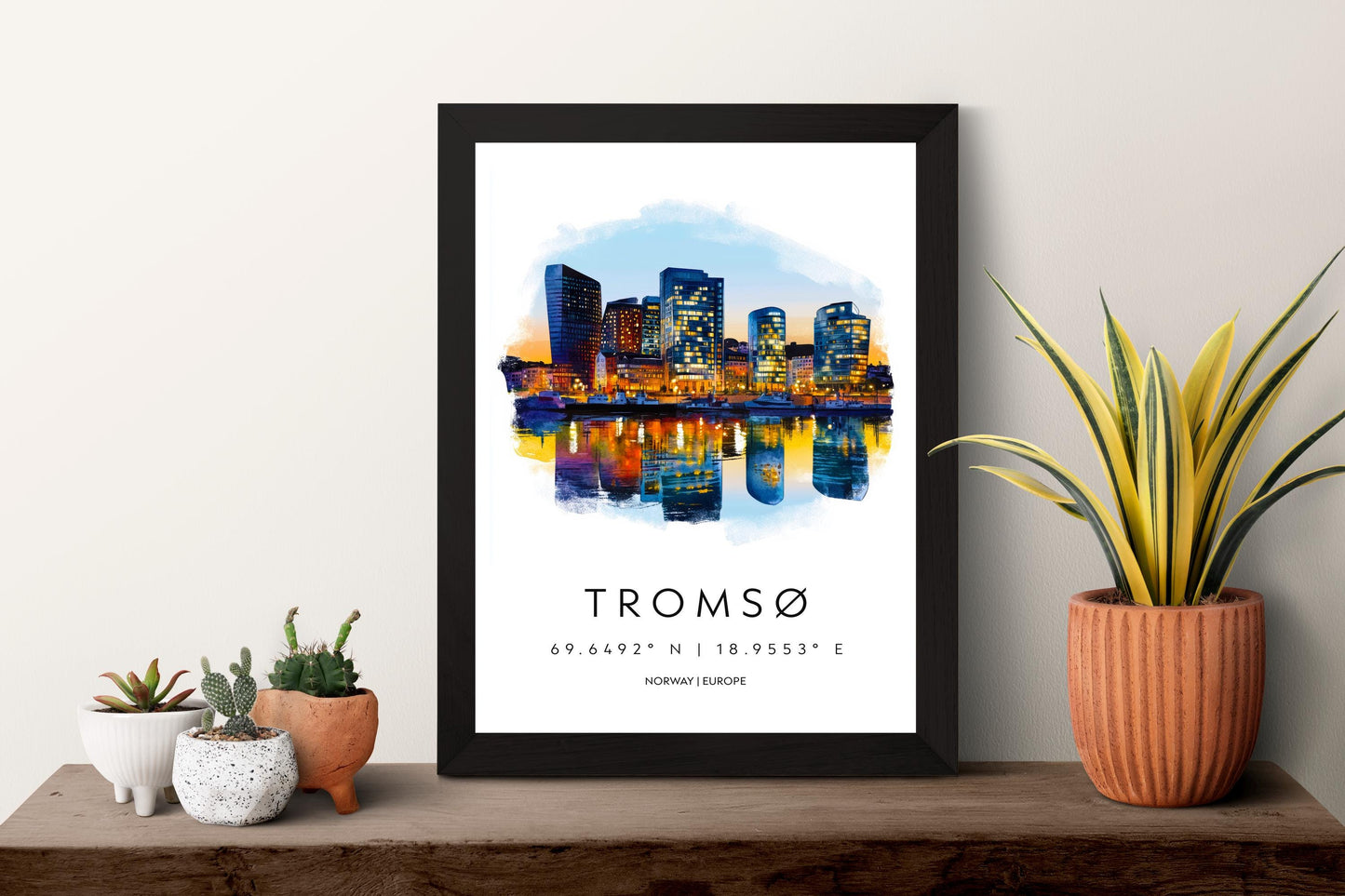 Tromsø Watercolor Poster Wall Art Tromsø Wall Decor Home Décor Tromsø Gift Norway Art Lover Gift, Travel Souvenir Print
