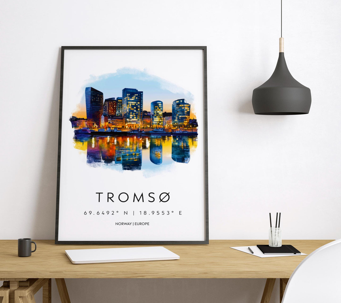 Tromsø Watercolor Poster Wall Art Tromsø Wall Decor Home Décor Tromsø Gift Norway Art Lover Gift, Travel Souvenir Print
