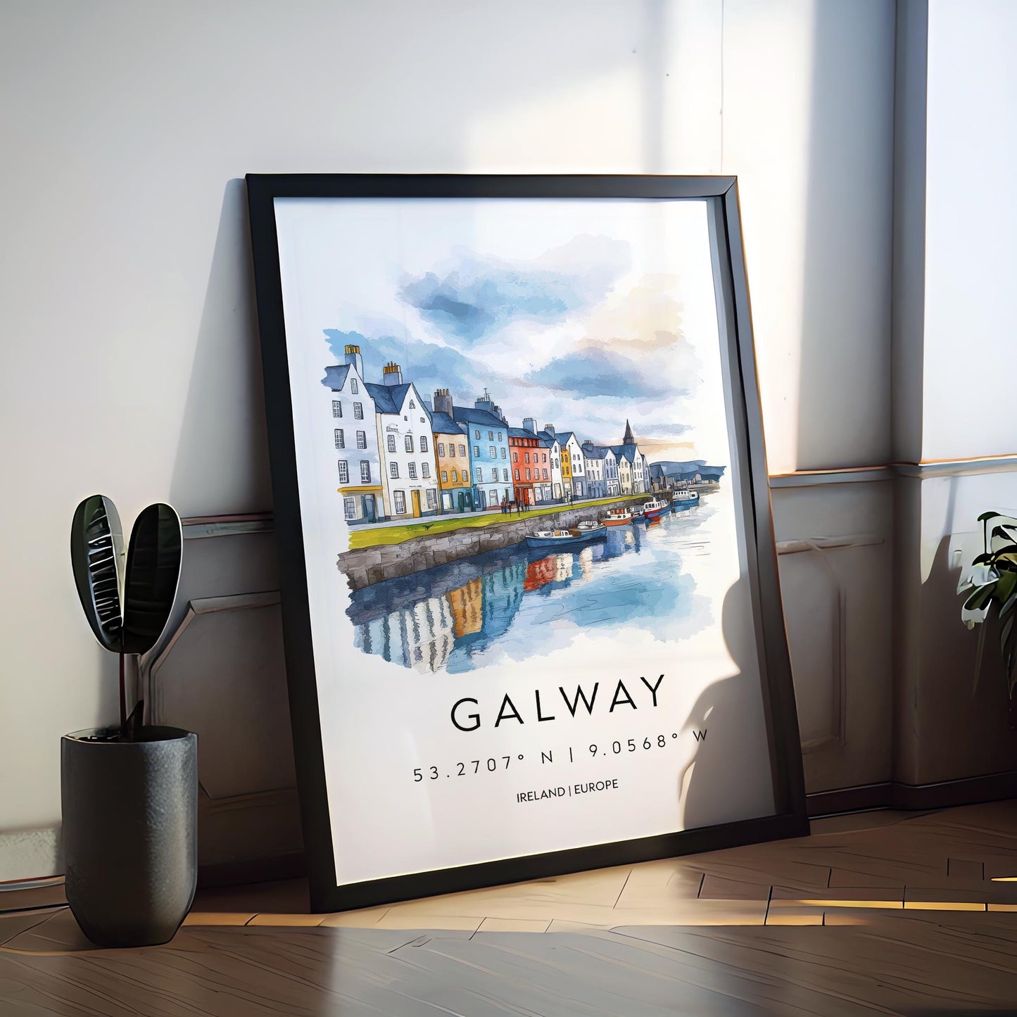 Galway Watercolor Poster Wall Art Galway Wall Decor Home Décor Galway Gift Ireland Art Lover Gift, Travel Souvenir Print